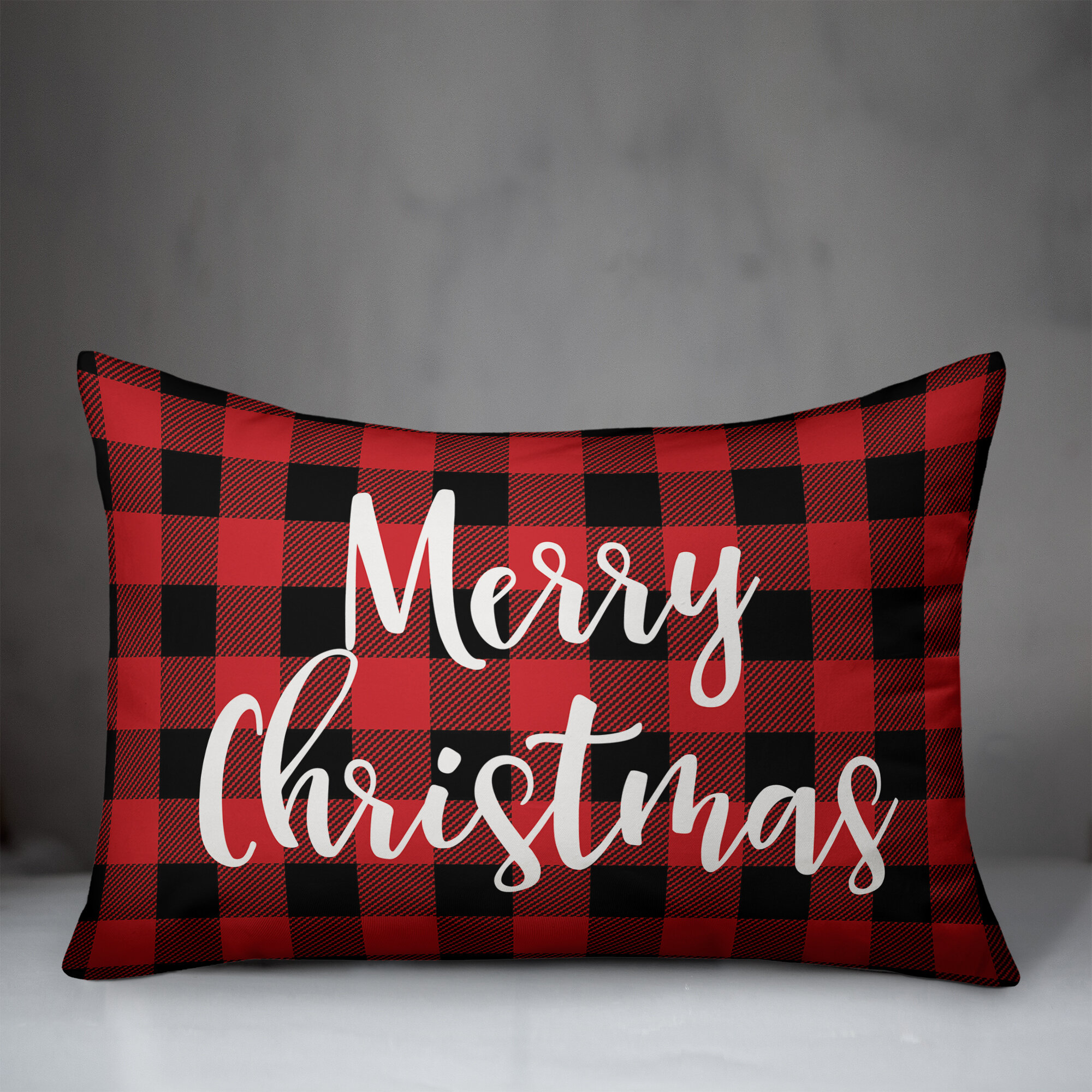 red and black buffalo check pillows