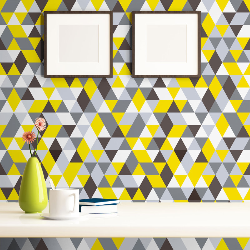 Ivy Bronx Pihu Triangles Removable Peel And Stick Wallpaper Panel