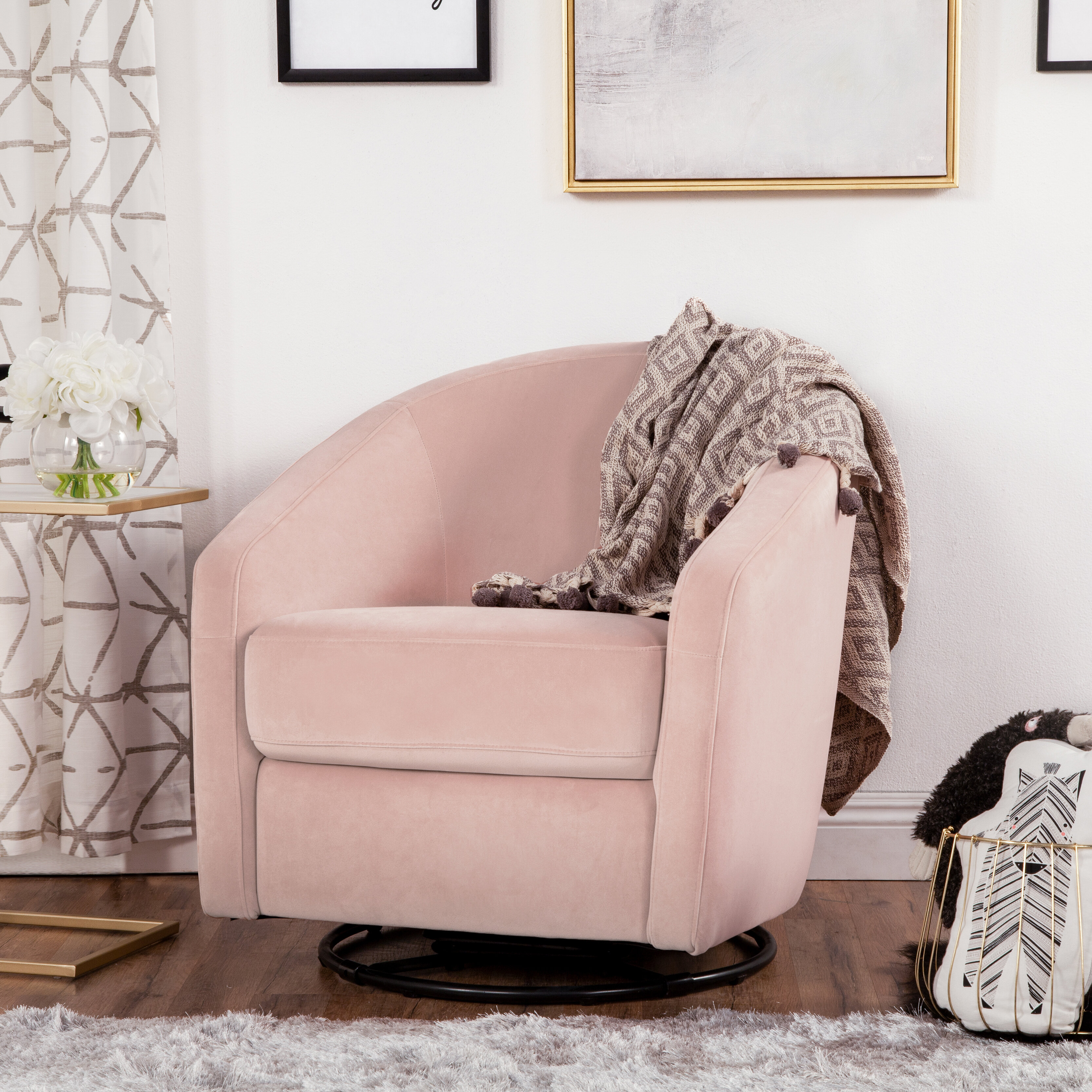 blush pink nursery chair