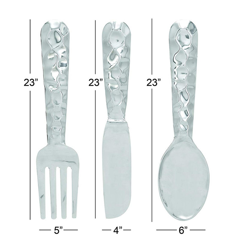 Latitude Run 3 Piece Silver Metal Utensil Wall Decor Set Reviews