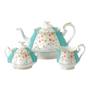 7 Piece Jingdezhen Ceramic Tea Set,Painted Flower and Bird Pattern Modern Chinese Tea Set,For Household Office