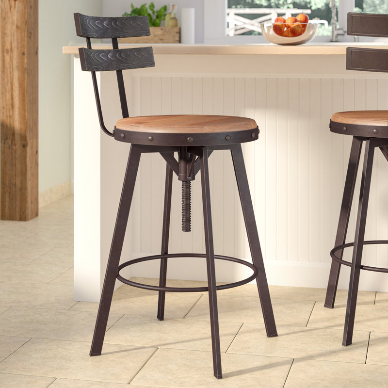 Laurel Foundry Modern Farmhouse Henley Adjule Swivel Bar Stool Henley Adjule Swivel Bar Stool