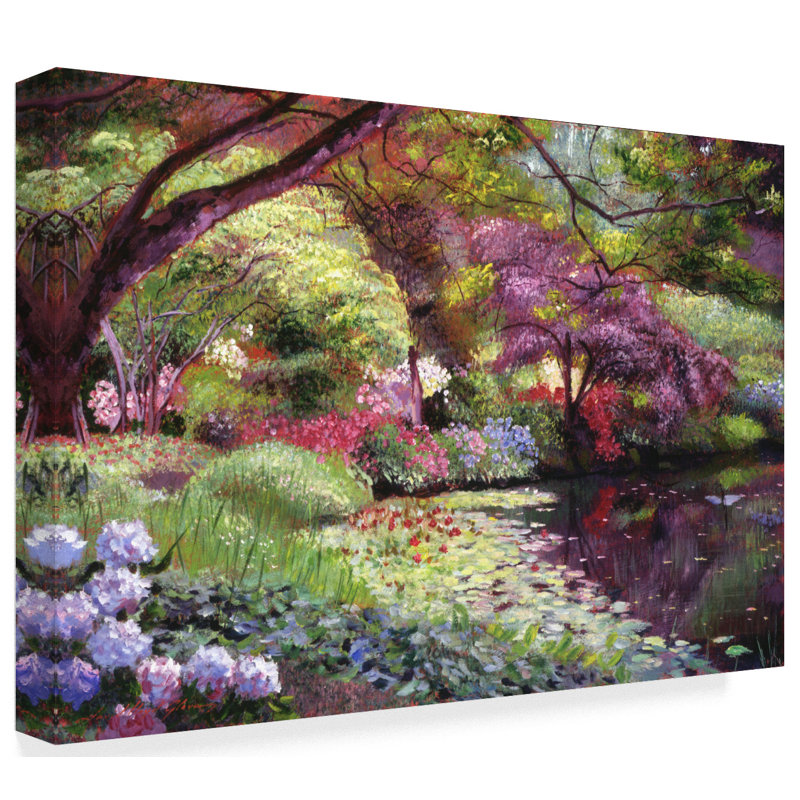 Trademark Art Water Lily Lake By Acrylic Painting Print On