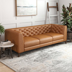 Modern contemporary design tufted black leather Sofa #1001 