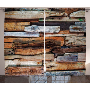 Driftwood Decor Wayfair Carleon Driftwood Decor Abstract Semi Sheer Rod Pocket Curtain Panel Set Of 2