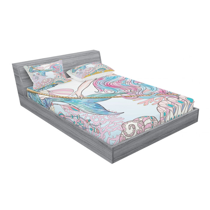 East Urban Home Cartoon Mermaid In Sea Sirens Of Greek Myth Female