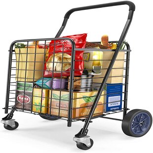 BBG Multifunctional Portable Folding Shopping Trolleys with Wheels,Push Supermarkets Push People into The Shopping Cart 