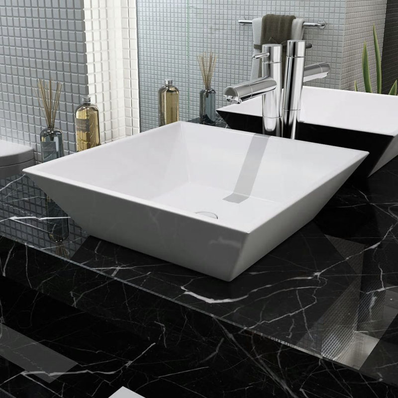 Belfry Bathroom Ricarda Ceramic Square 415 Mm Countertop Basin
