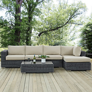 Go to store & view more images Keiran 5 Piece Sunbrella Sectional Set with Cushions by Brayden Studio