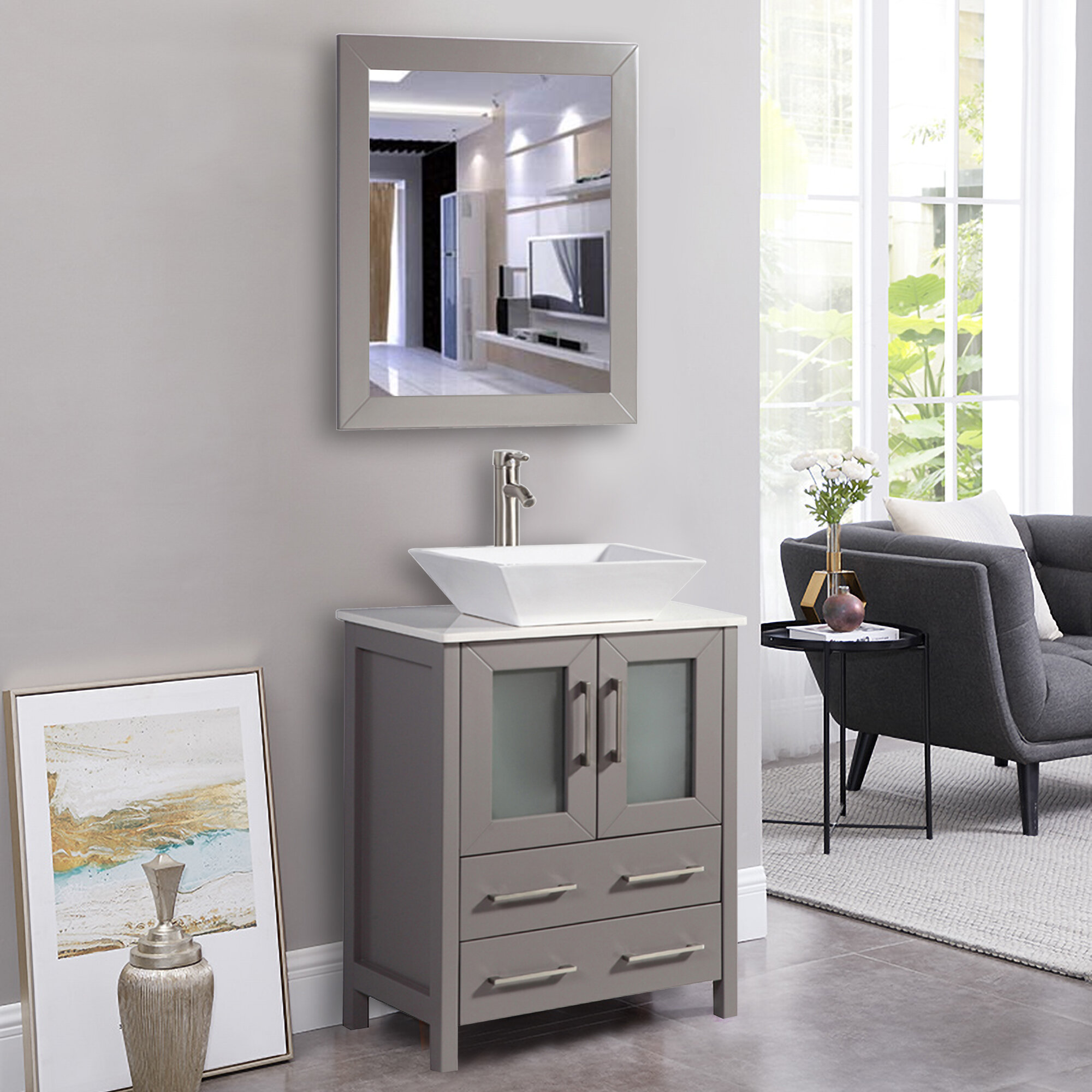 Zipcode Design Knutsen 24 Single Bathroom Vanity Set With Mirror Reviews Wayfair