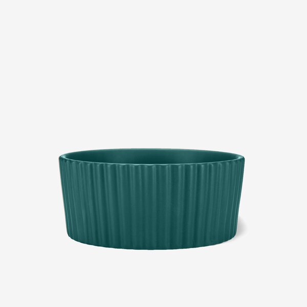 Large Cutout Bowl with Diamond Pattern and Green Accent Lines
