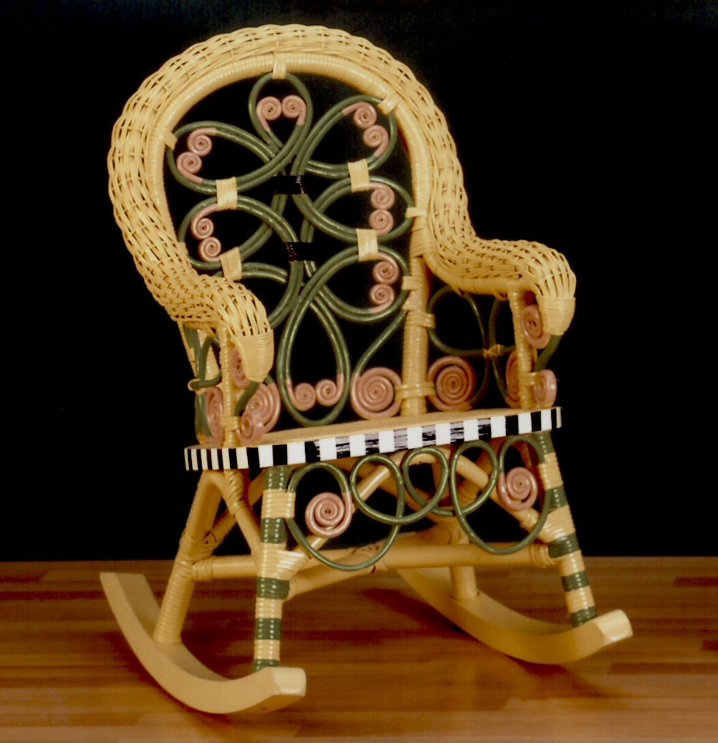 wooden childs rocking chair