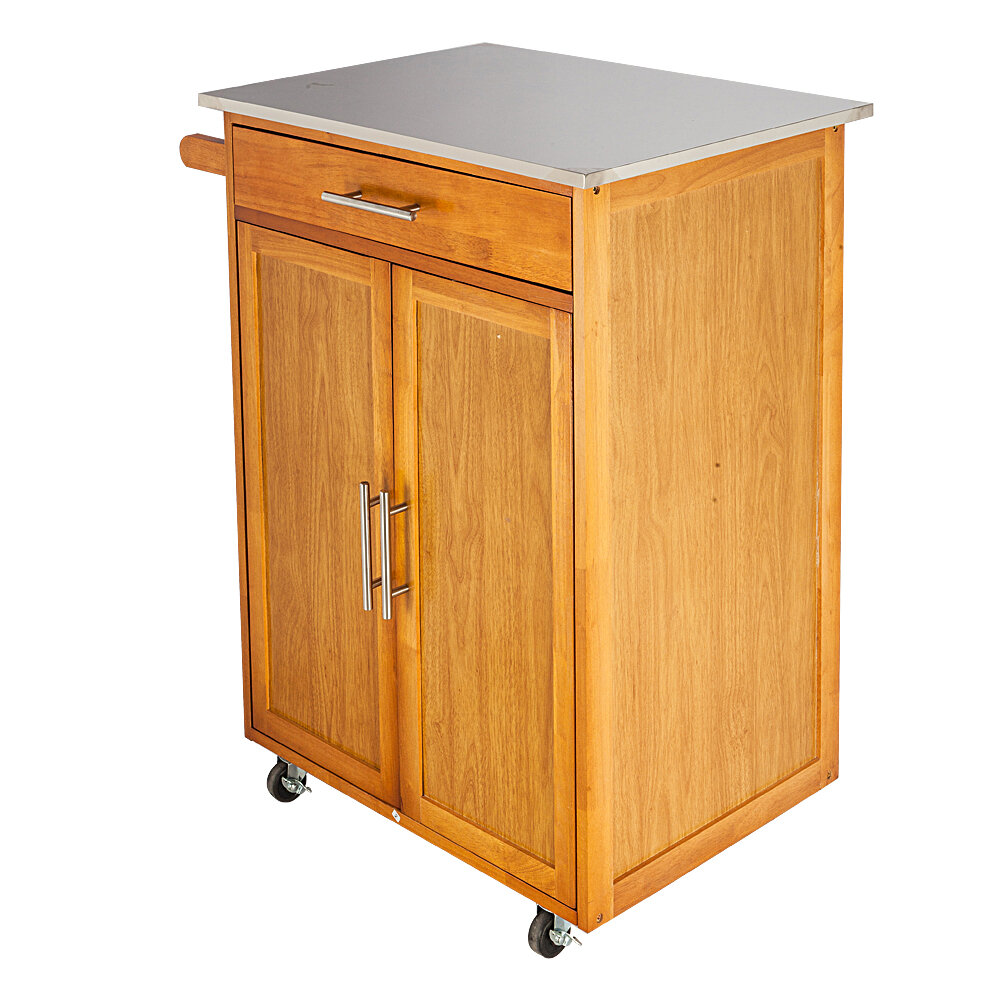 Rosecliff Heights Peterborough Kitchen Cart With Stainless Steel Top Reviews Wayfair