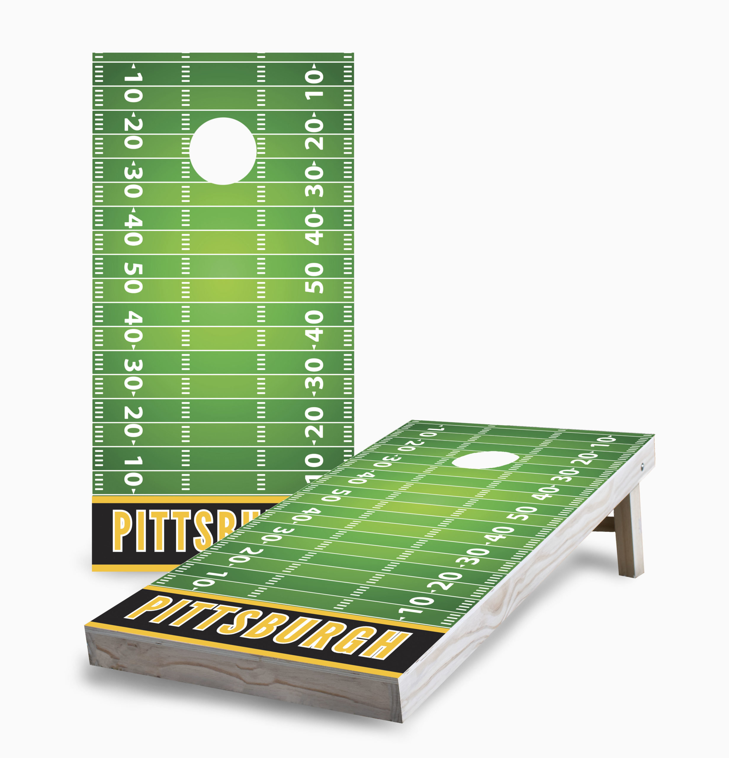 Skip's Garage Pittsburgh Football Corn Hole Board Set With Case & Lights |  Wayfair