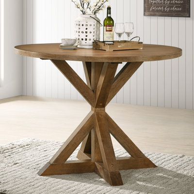 Ebbert Round Solid Wood Base Counter Height Dining Table