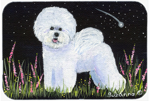 Caroline S Treasures Bichon Frise Rectangle Non Slip Floral Bath