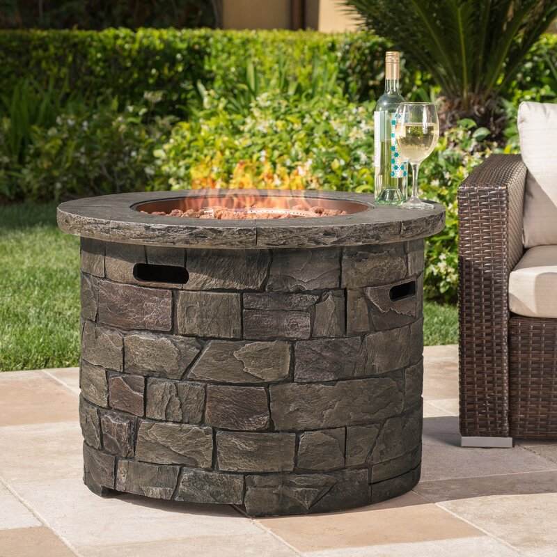 17 Stories Leopold Stone Propane Fire Pit Table & Reviews | Wayfair