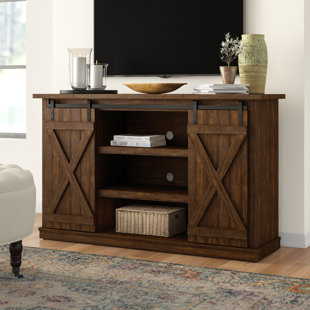 threshold weathered pine tv stand