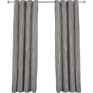 Herringbone Striped Semi-Sheer Grommet Curtain Panels (Set of 2)
