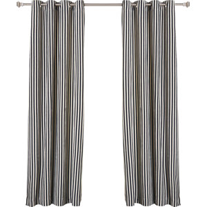 Herringbone Striped Semi-Sheer Grommet Curtain Panels (Set of 2)