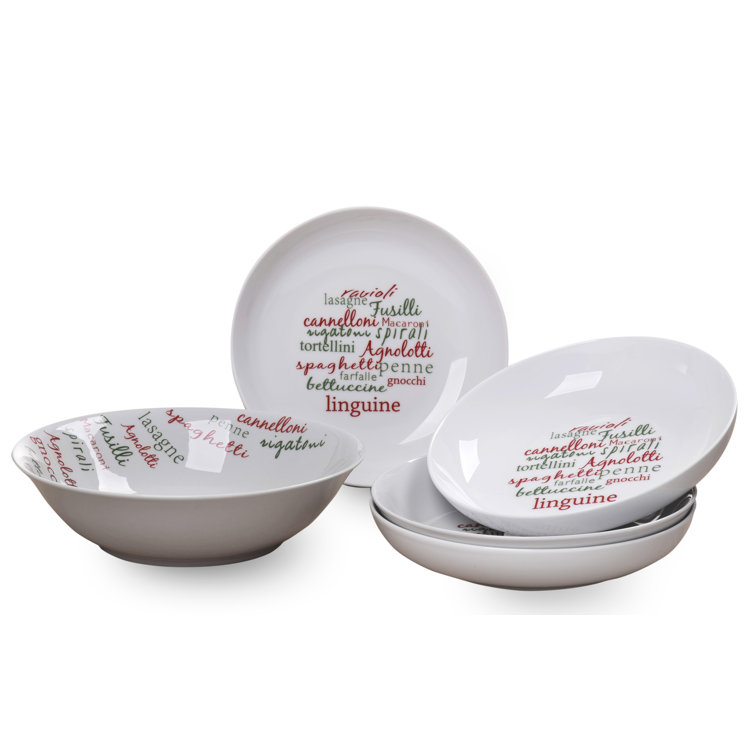 Symple Stuff Script 5 Piece Pasta Bowl Set & Reviews | Wayfair.co.uk