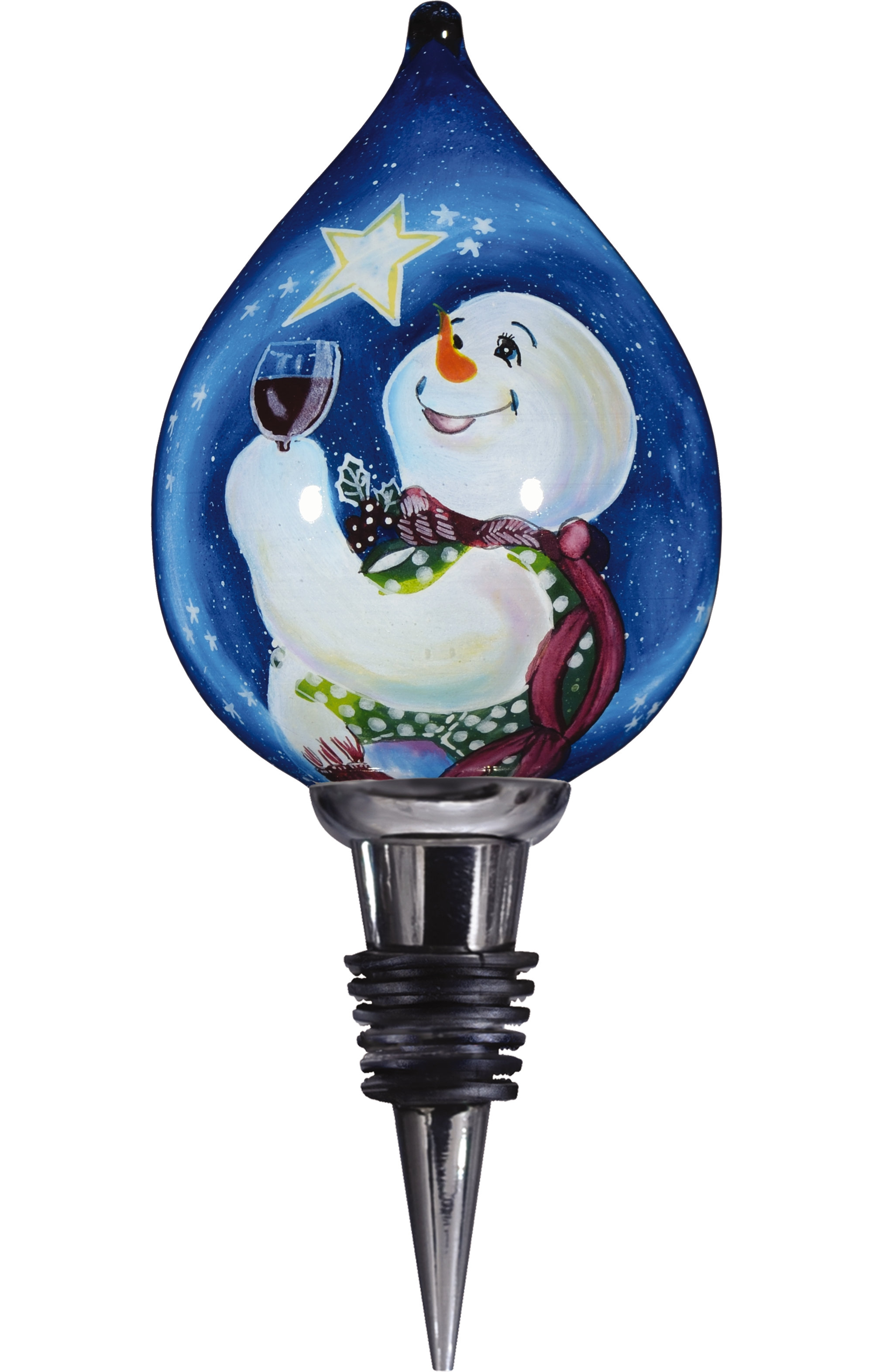 Precious Moments Ne Qwa Hand Painted Blown Glass Frosty Magic