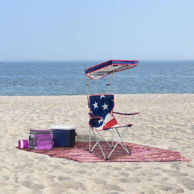 Quik Chair U.S. Flag Shade Folding Beach Chair & Reviews | Wayfair