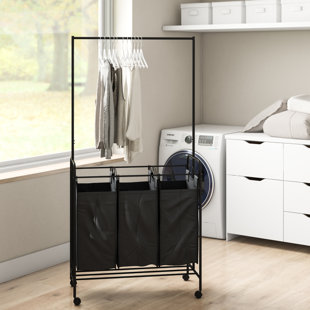 Clothes Towel Sheets Chest Natural Wood Shelf with Three Bins Laundry Basket BIRDROCK HOME 3 Drawer Bamboo Storage Dresser Organizer Closet Bedroom Bathroom Home Organization