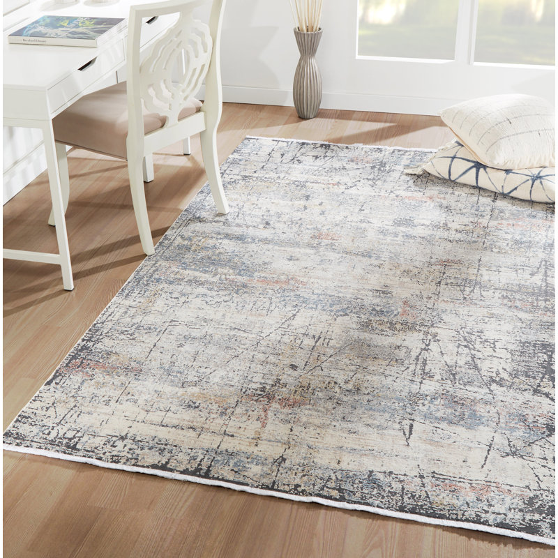 17 Stories Minor Power Loom Gray Rug Wayfair