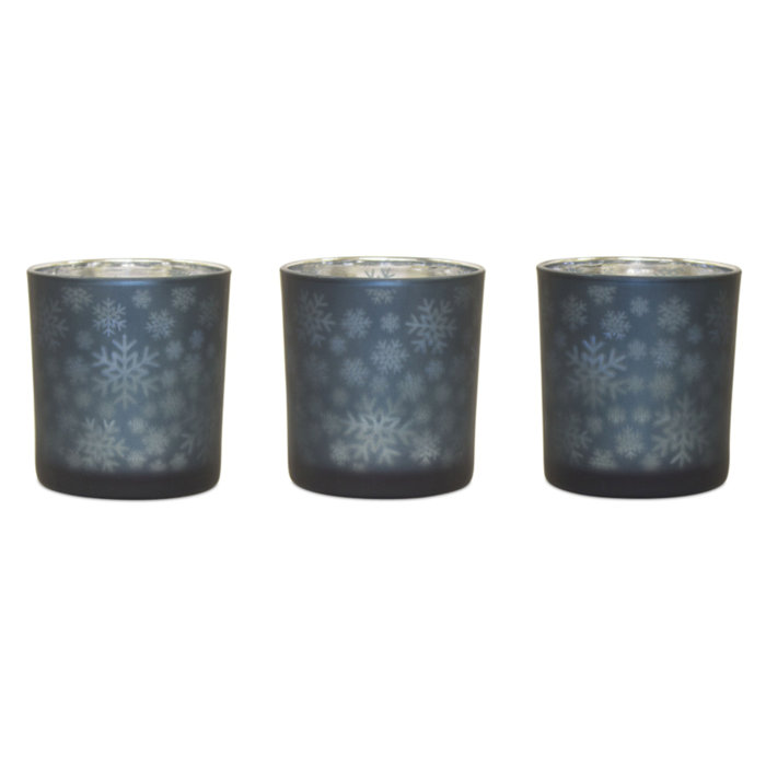 Set of 3 Glass Tea light Holder