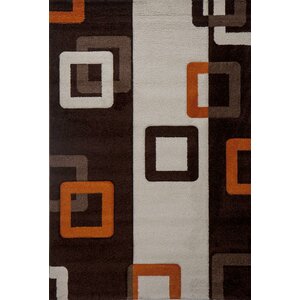 Milano Link Rust Brown/White Area Rug