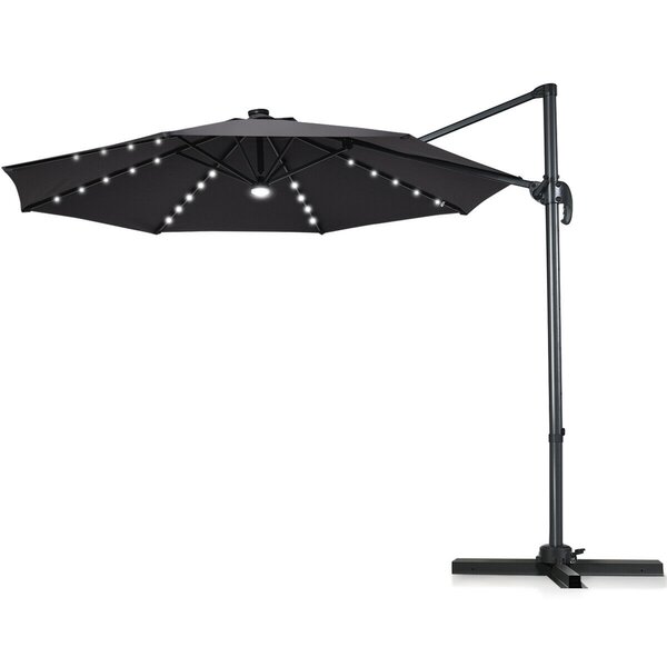 Gorifly Technology Llc 10 Ft Patio Offset Cantilever Umbrella With Solar Lights Grey Wayfair Ca