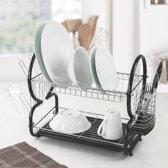 SQProfessionalLtd SQ Professional Two Tier Dish Rack with Drip Tray ...