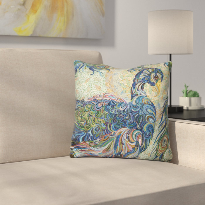 East Urban Home Peacock Throw Pillow Wayfair