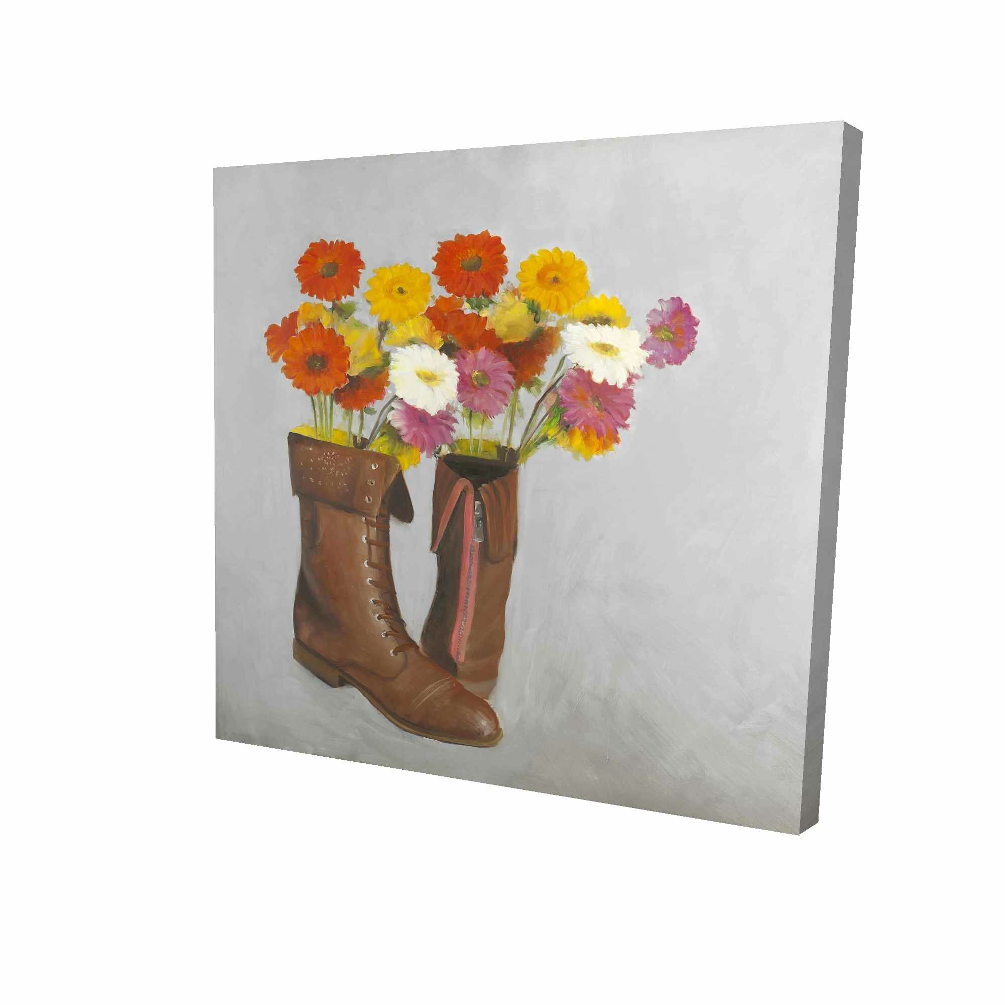 leather boots with flowers