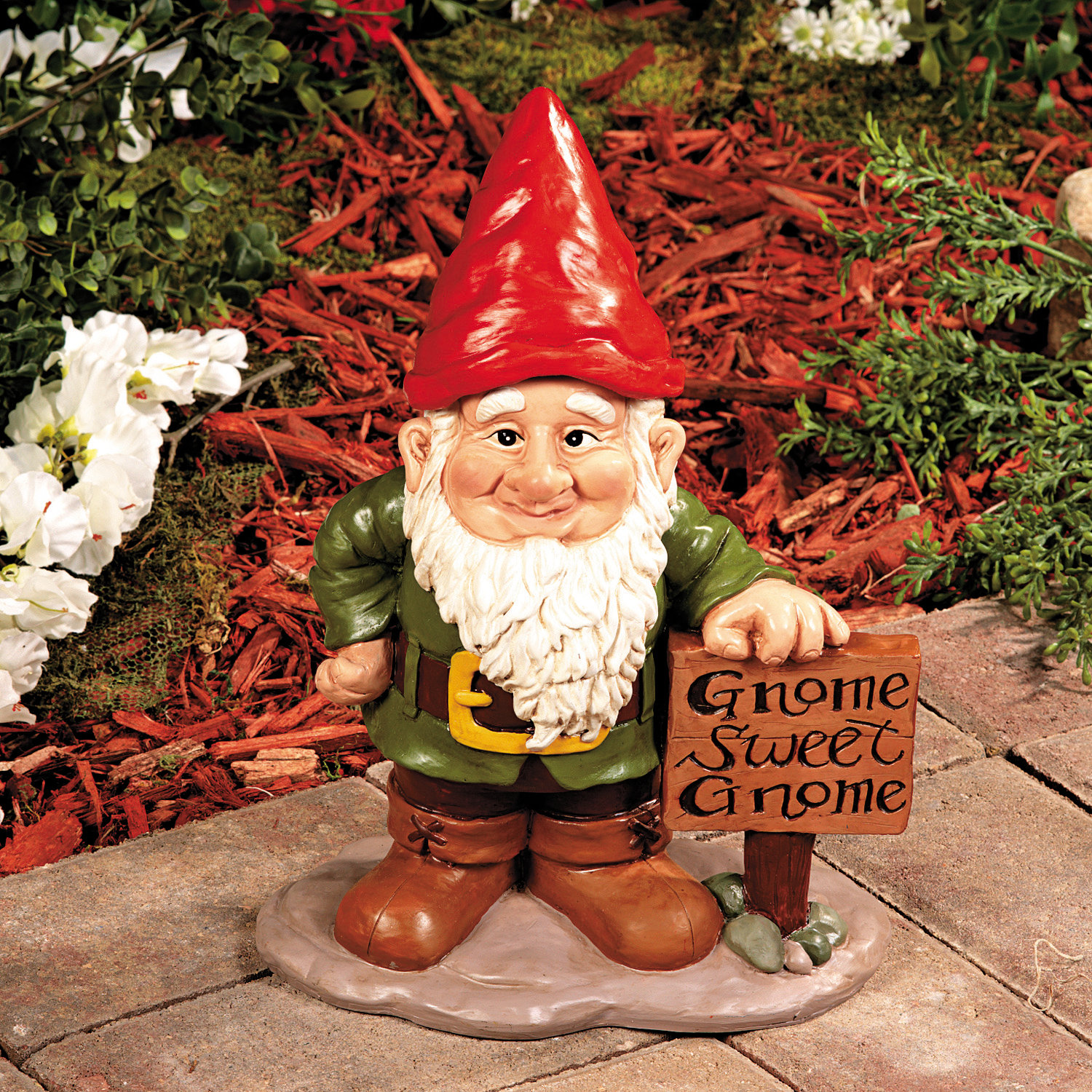 Trinx Gnome Greeter with Hat 6 Piece Statue Set | Wayfair