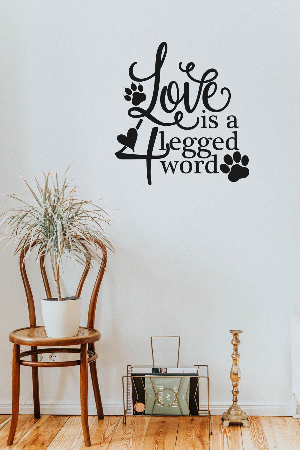 Trinx Love Is A 4 Legged Word Vinyl Wall Words Decal Sticker Home Decor