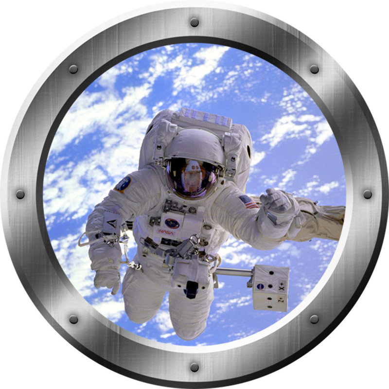 Zoomie Kids Spaceman 3d Outer Space Porthole Astronaut For Kids Wall Decal Reviews Wayfair