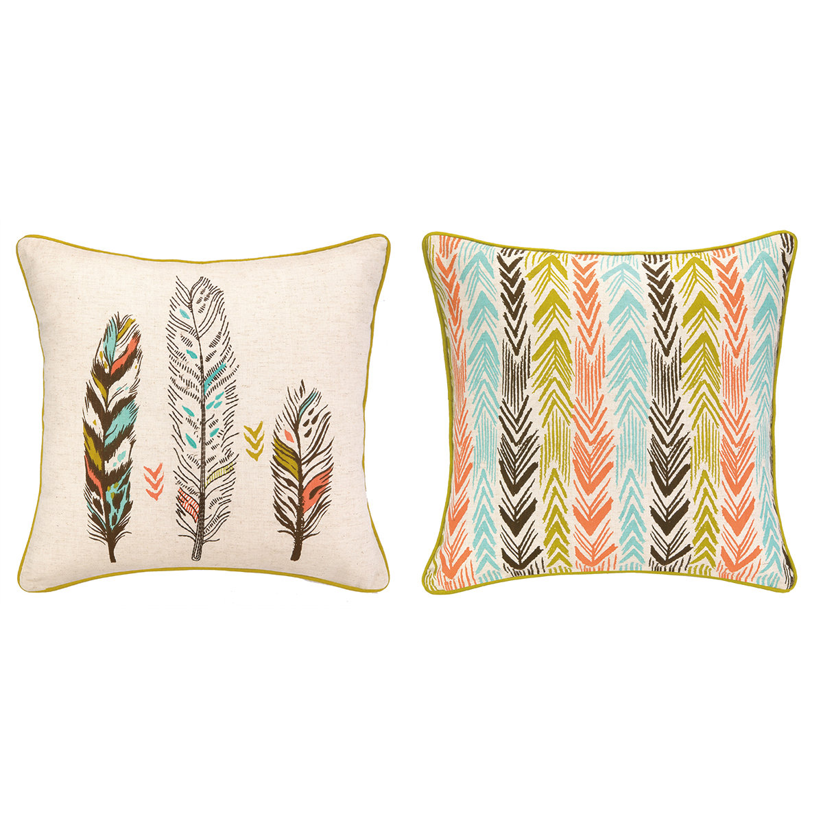 Sarah Watts 3 Feather Cotton Throw Pillow & Reviews Wayfair