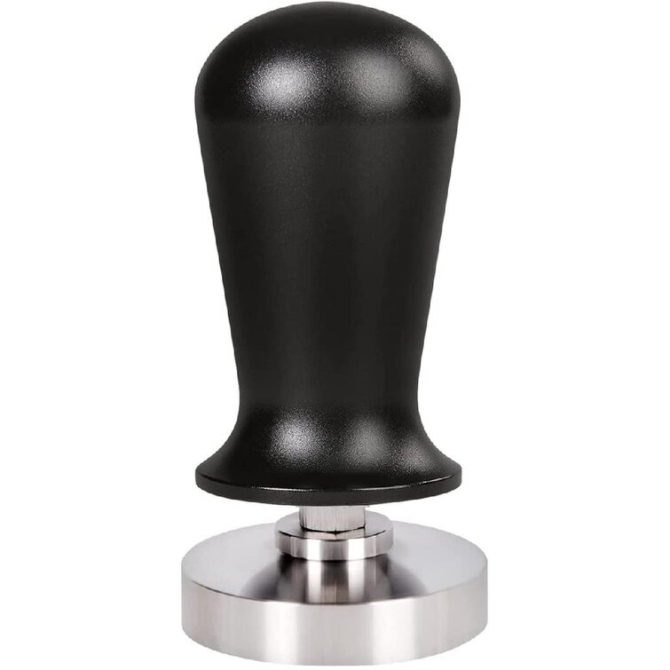 51mm Coffee Tamper Pressure Regulating Calibrated Espresso Tamper Stainless Steel Base Wood Handle Coffee Press for Portafilter Coffee Machine