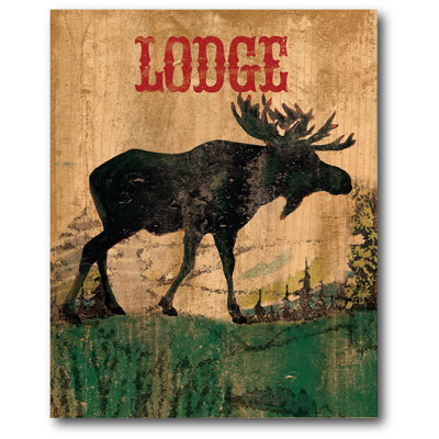 Courtside Market Moose Lodge Graphic Art on Wrapped Canvas