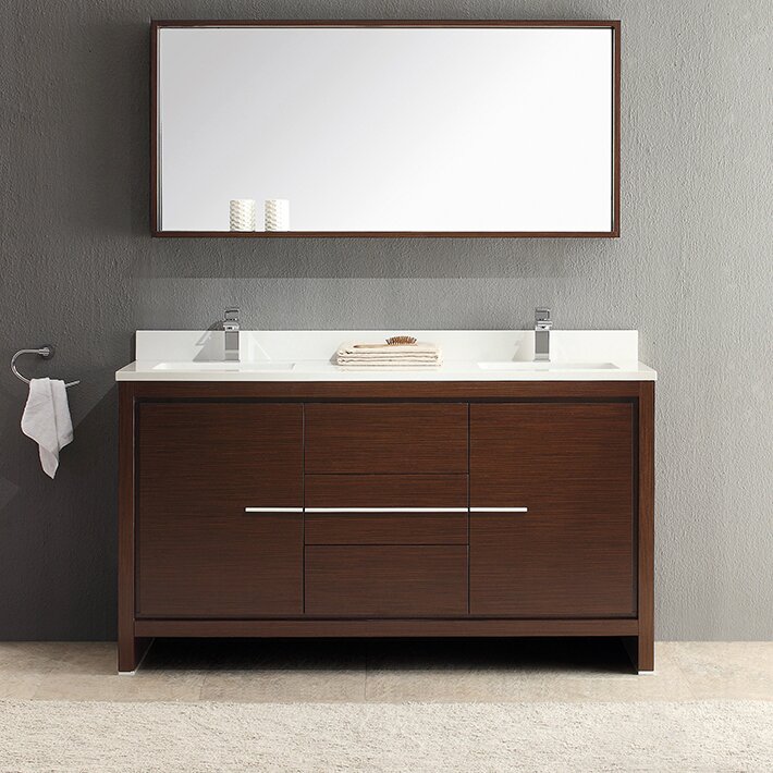 Fresca Allier 60 Double Modern Bathroom Vanity Set With Mirror Reviews Wayfair