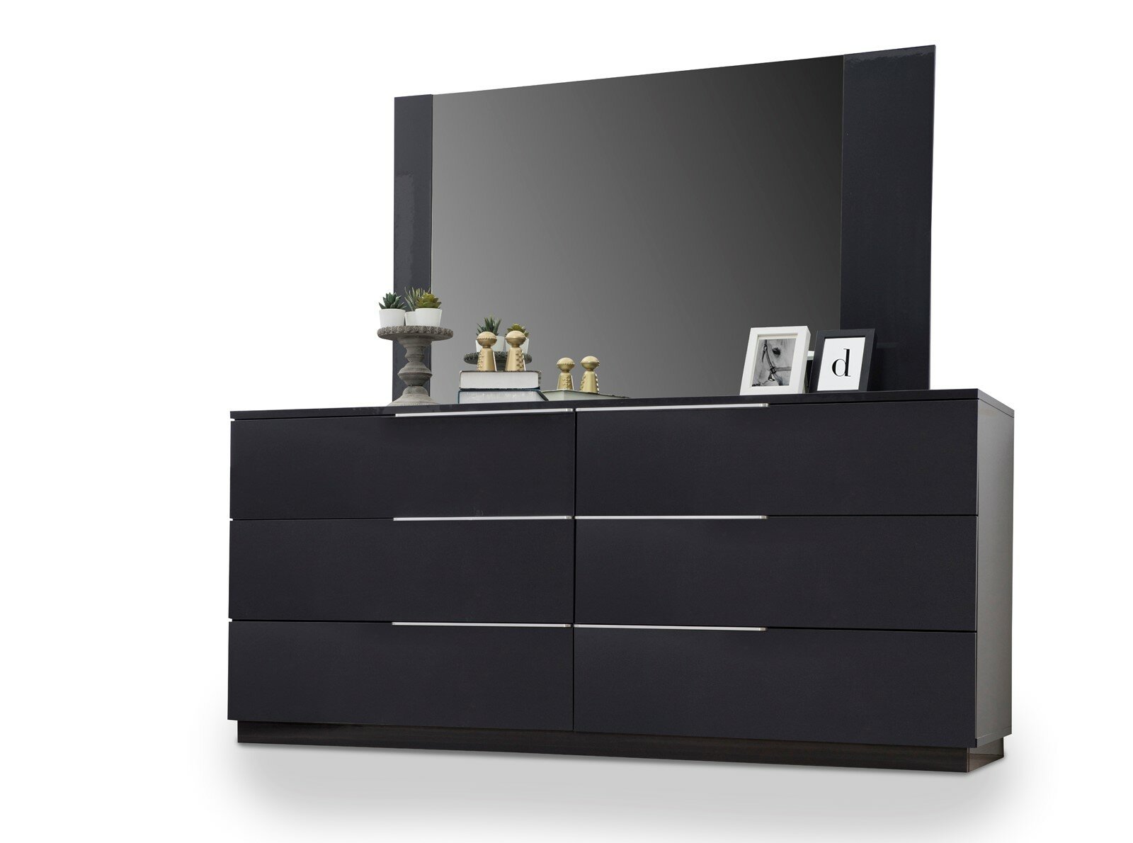 Orren Ellis Eastford 6 Drawer Double Dresser With Mirror Wayfair