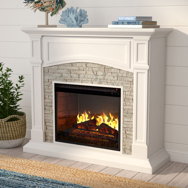 Alcott Hill Shanks White Electric Fireplace Reviews Wayfair
