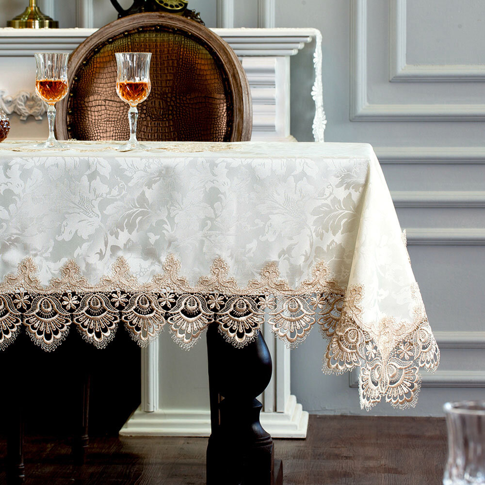 Vintage Lace Tablecloth Rectangle Table Cloth Cover Wedding Party Home Decor 