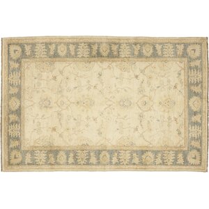 One-of-a-Kind Oushak Hand-Knotted Beige Area Rug