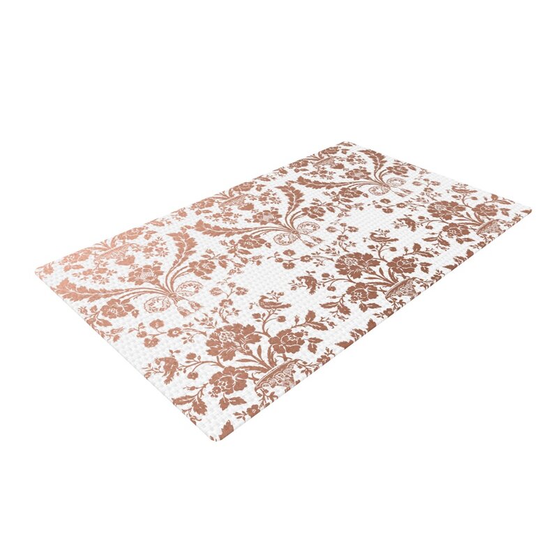 Baroque Rose Abstract Floral Gold Area Rug
