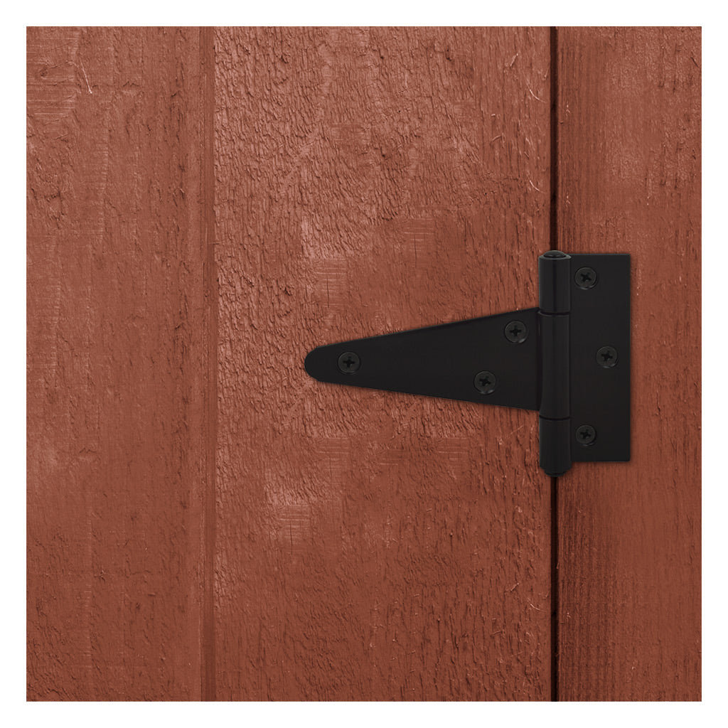 Nuk3y T Strap Hinge Barn Shed Gate Door Iron Rustproof, Black