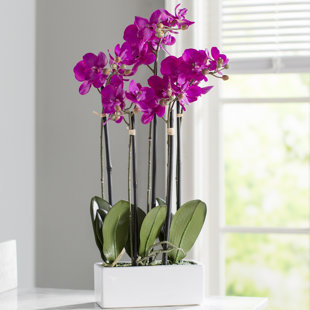 Artificial Flower Arrangements You Ll Love Wayfair Artificial Orchid Flowers In Vase