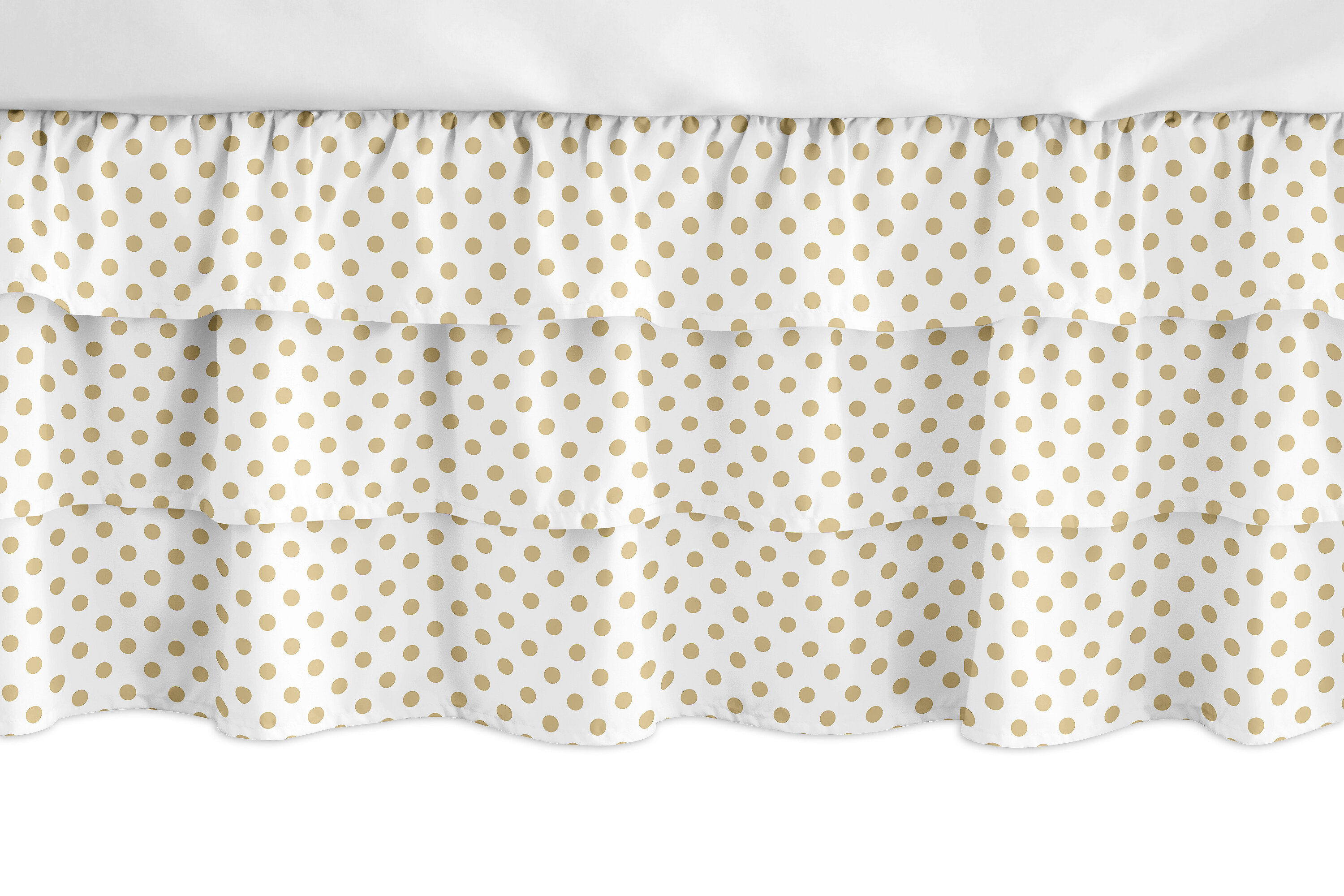 Sweet Jojo Designs Watercolor Floral Polka Dot 3 Tiered Crib Skirt